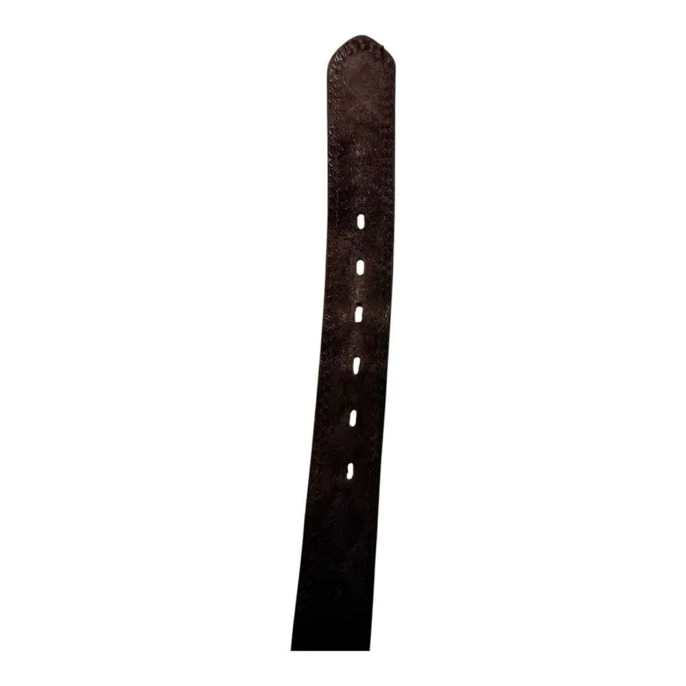 Vintage‎ Italian Leather Aztec Pattern Belt Black Vero Cuoio Men’s Size 40